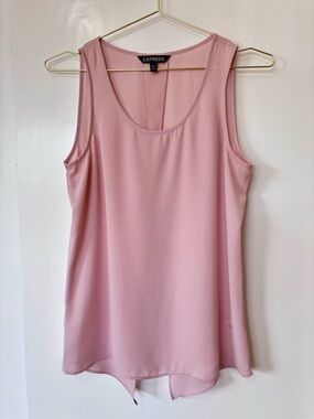 Express| Pale Pink Scoop Neck Open Back Sleeveless Tank Top Blouse Sz XS